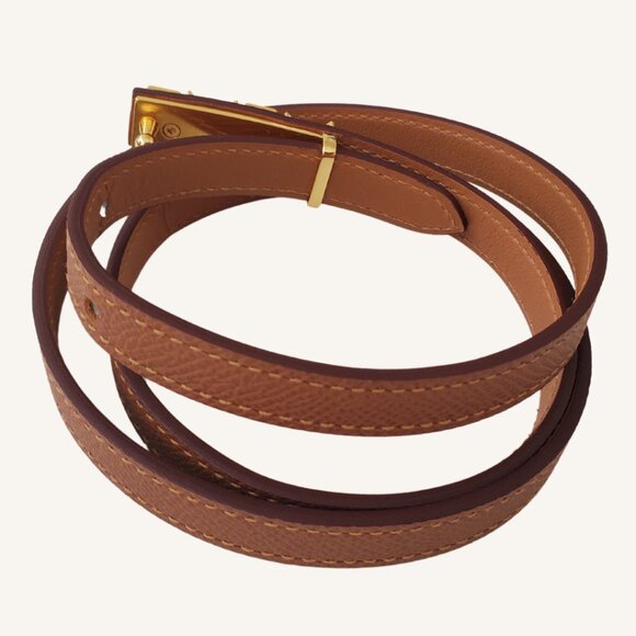 M.A.M.A. Crown Collection Women\'s Light Brown Leather Golden Buckle Belt main image 2